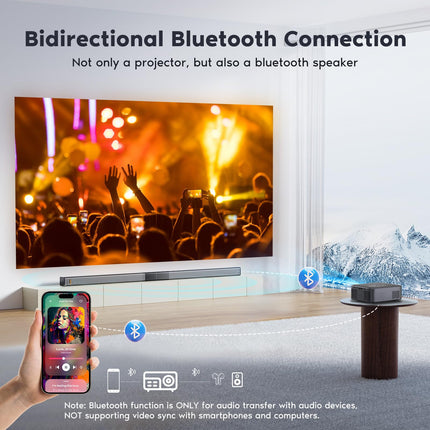 【Elektriline teravustamine/Keystone】 Toetatud 4K nutiprojektor, 26000L projektor WiFi Bluetooth sisseehitatud kõlaritega, AKATUO 300" kodukino projektori lakke kinnitatav nutitelefoni/HDMI/USB/TV-pulga jaoks