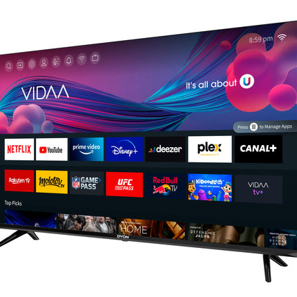 DYON Smart 43 VX - 43 inch (108 cm) Full HD Smart TV with HD Triple Tuner (DVB-C/-S2/-T2), App Store, Prime Video, Netflix, YouTube, DAZN, Disney+ and Hotel Mode