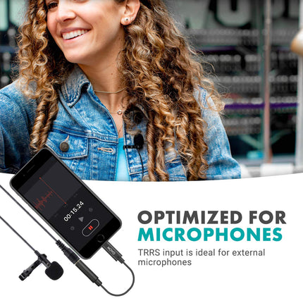 Movo IMA-1 3.5mm TRRS Microphone Adapter Cable to Lightning Connector Dongle, Compatible with Apple iPhone, iPad, Smartphones, and Tablets, Optimized for Microphones/Pro Audio, Black