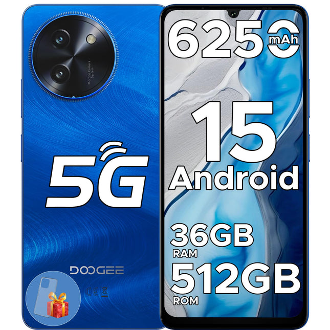 DOOGEE Note 59 Pro+ Android 15 nutitelefon, lukustamata 5G, 512 GB ROM + 36 GB RAM, kaheksatuumaline protsessor, 6250 mAh, 6,75" HD+, 120 Hz värskendussagedus, 50 MP + 8 MP, kahe SIM-kaardiga, lukustamata mobiiltelefonid/OTG/GPS/NFC/sõrmejäljelugeja