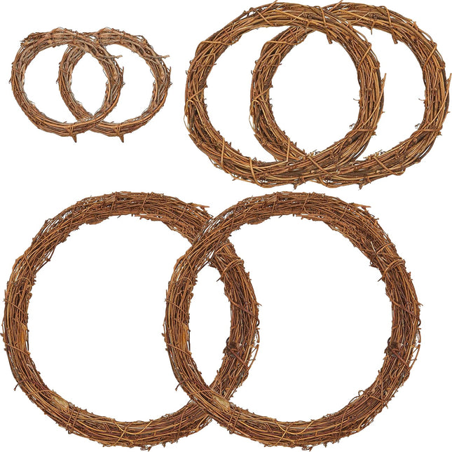 Rattan Kranz Wand, 3Pcs Weidenkranz Natur, Deko Kranz Natur, Weihnachtskranz Rattan, Türkranz Rattan, Deko Kranz Hängend, Türkranz Holzkranz DIY für Tischdeko Wanddeko Weihnachten Halloween,10/20/30cm
