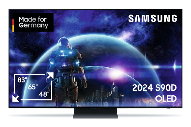Samsung OLED 4K S90D 48-inch (120 cm), UHD TV, TV with NQ AI Gen2 processor, OLED HDR+, 4K AI picture enhancement, Gaming Hub up to 144Hz, Dolby Atmos sound, OTS Lite, Knox security, Smart AI TV
