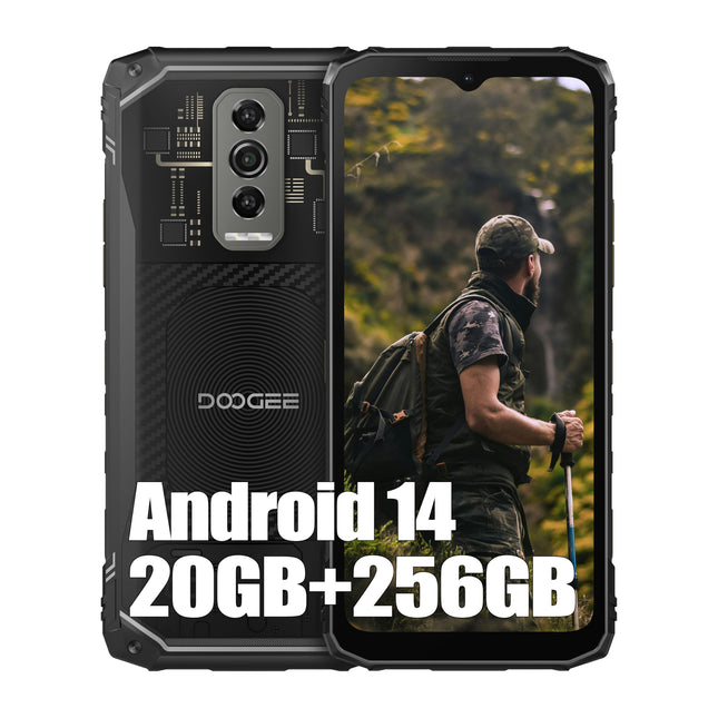 DOOGEE Blade 10 Ultra 20GB+256GB lepinguta õuetelefon 2025, 6,56" HD+ 90Hz IPS, 50MP+8MP, Android 14 mobiiltelefon, 5150mAh aku, 4G LTE õuenutitelefon veekindel IP68, NFC, GPS, OTG, Widevine L1