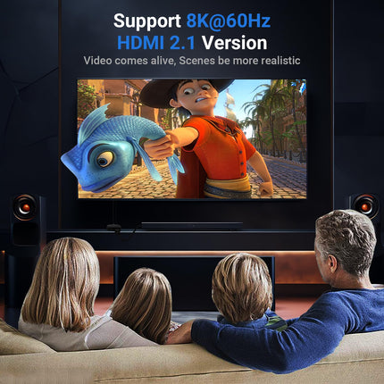 TCNEWCL 8K 60Hz HDMI lüliti 1 sisse 2 väljundit või jaotur 2 sisse 1 väljund toitekaabliga, 4K 120 Hz jaotur teleri/arvuti/sülearvuti/DVD/PS4/PS5/Xboxi/TV-pulga/mänguboksi/Blu-Ray mängija/projektori jaoks