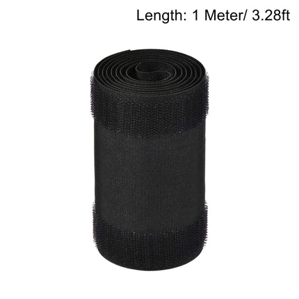 sourcing map Cable Grip Strip, Floor Cable Protector, Cable Protector, Cable Management, 1 m Long, 10 mm Wide, Black