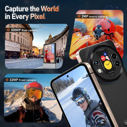 OUKITEL WP200 PRO 5G Outdoor Mobile Phone with SmartWatch, 72GB RAM+1TB ROM Android 15 Outdoor Smartphone Without Contract, 6.7" FHD+120Hz AMOLED Display, 8800mAh/45W, 108MP+32MP, 5G Dual SIM/NFC/GPS/Earbuds/AI