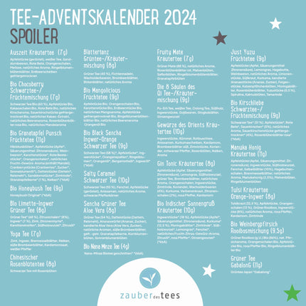 Teemaagia | Tee advendikalender 2024 | Jõulukalender 24 erilise teega, käsitsi valmistatud, üllas magnetilises kinkekarbis | Tee kinkekomplekt teesõpradele