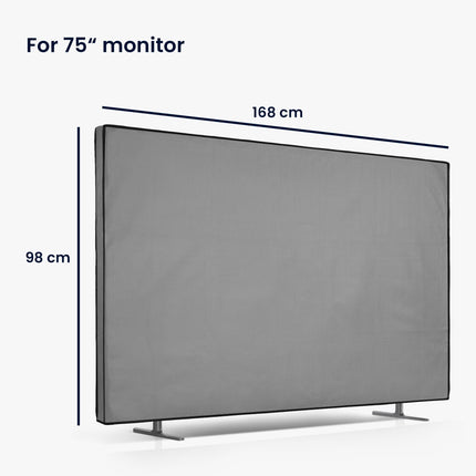 kwmobile 75" TV Cover - Indoor TV Screen Protector Cover - TV Screen Dust Cover - Light Grey