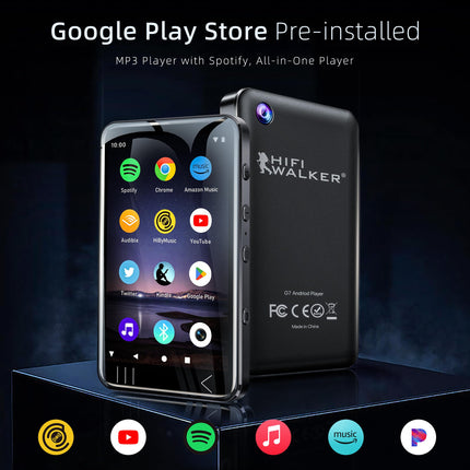 HIFI WALKER G7 MP3-mängija kaamera ja Spotifyga, MP3-mängija Bluetoothi ​​ja WiFi-ga, Android 80 GB mp3-mängija, Spotify MP4-mängija kõlariga, Spotify, YouTube