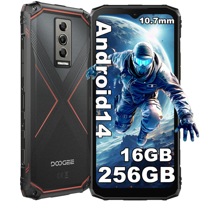 DOOGEE Blade 10 Pro [2025] Outdoor Handy 256GB(2TB)+16GB Outdoor Smartphone Ohne Vertrag Android 14, 6.56″ HD IPS 50MP Kamera Baustellenhandy, 3 Card Slot /5150mAh /IP68/69K /NFC/GPS/Face ID/OTG