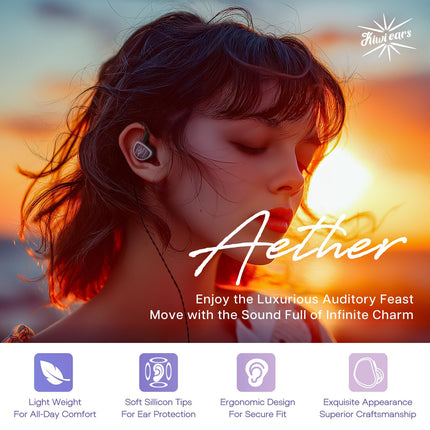 Linsoul Kiwi Ears Aether kõrvasisese monitori, 15,3 mm suured tasapinnalised draiverid, IEM kõrvaklapid, HiFi juhtmega kõrvaklapid, mängukõrvaklapid eemaldatava 2-kontaktilise kaabliga professionaalsetele muusikutele ja audiofiilidele.