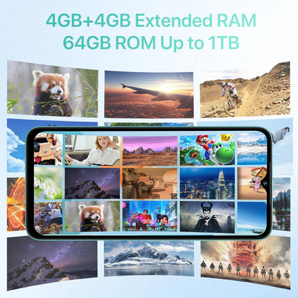 UMIDIGI G5A nutitelefon Android 13, mobiiltelefon 8GB (4 + 4) RAM, 64GB/laiendatav 1TB, 5000mAh, 6.52 tolli HD+, 13MP + 5MP, Helio A22, telefon kahe SIM-kaardiga 4G/sõrmejäljelugeja/näotuvastusega/GPS