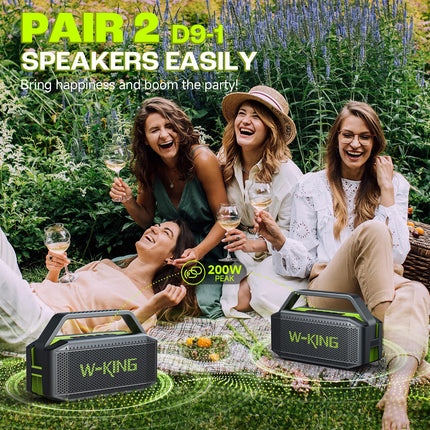 W-KING Bluetooth Speaker Music Box Large, (100W MAX) 60W IPX6 Speaker Boxes Bluetooth Box-Deep Bass, Portable Speaker Outdoor Party Soundbox Boombox, PowerBank/40H/TF Card/AUX/EQ/NFC