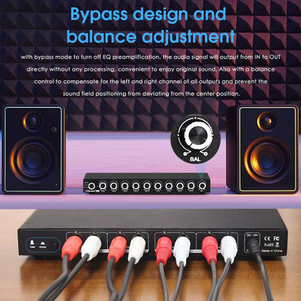 Nobsound HiFi 9-ribaline stereo ekvalaiseri eelvõimendi analoog ekvalaiser heliprotsessor koju/autosse (EQ9)