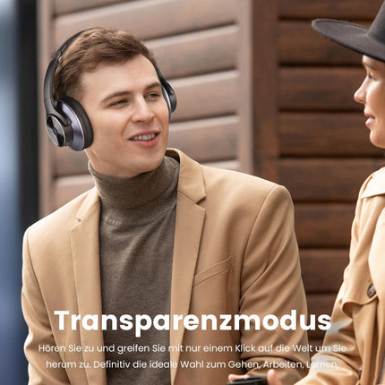 OneOdio A10 Bluetooth-kõrvaklapid hübriidse aktiivse mürasummutusega [kuni 62 tundi] Juhtmevabad kõrvaklapid kõrglahutusega heli, sügava bassi ja mikrofoniga reisimiseks, koju ja kontorisse (mustad)