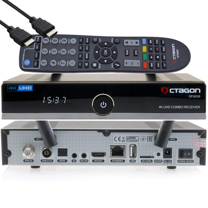 OCTAGON SF8008 Combo 4K DVB-S2X DVB-T2 Multistream UHD + tasuta EasyMouse HDMI-kaabel