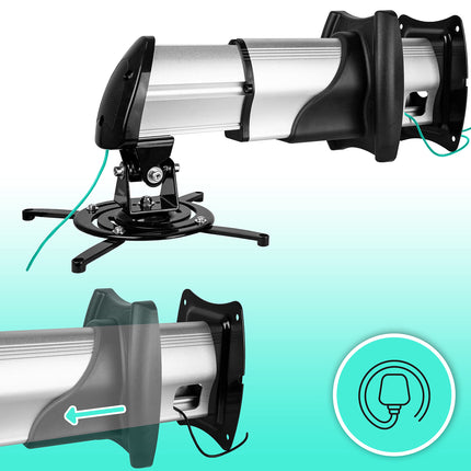 Duronic PB10XM projektori kinnitus | Projektori laekinnitus | Universaalne seinakinnitus | Videoprojektorite kinnitus | Pööratav ja pööratav | Kodukino | Kandevõime kuni 15 kg | 360° pöörlemine