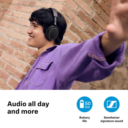 Sennheiser ACCENTUM Special Edition - ACCENTUM Bluetooth-kõrvaklapid ja BTD 600 Bluetooth-adapter - 50 tundi aku tööiga, hübriid-ANC-tehnoloogia, adapteriga USB-A/USB-C - must/vask
