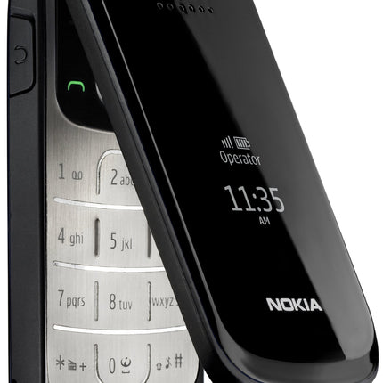 Nokia 2720 Fold mobiiltelefon (4,6 cm (1,8 tolli) ekraan, Bluetooth, 1,3-megapiksline kaamera) must