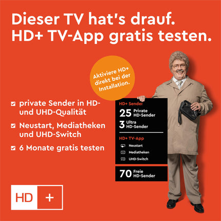 Telefunken 43-tolline nutiteler VIDAA XU43VP750M - 4K UHD-teler, HDR-teler Dolby Visioniga, kolmekordne tuuner ja 6-kuuline HD+ garantii, must LED-teler
