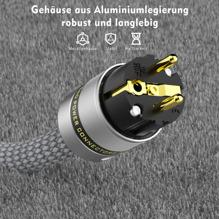 Monosaudio HiFi toitekaabel 16mm 1M/3.3FT vaskvarjestusega tipptasemel külma seadme kaabel 2-pin OFC AC audiofiilidele mõeldud toitekaabel EU Schuko IEC C15 emaspistikuga DVD/võimendi/dekoodri/subwooferi/võimendi jaoks