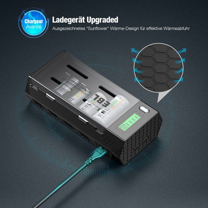 EBL 908 universaalne akulaadija - AA/AAA/Baby C/Mono D/9-voldise plokk-/NiMH/NiCD laetavate akude ja USB-seadmete jaoks, LCD-tühjendaja ja USB-akulaadija