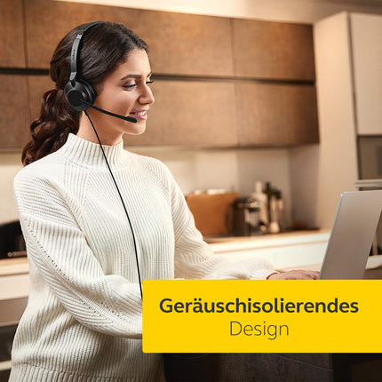 Jabra Evolve2 30 peakomplekt – monomüra summutavad kõrvaklapid – UC sertifitseeritud – kahe mikrofoniga kõnetehnoloogiaga – USB-A-kaabel – must