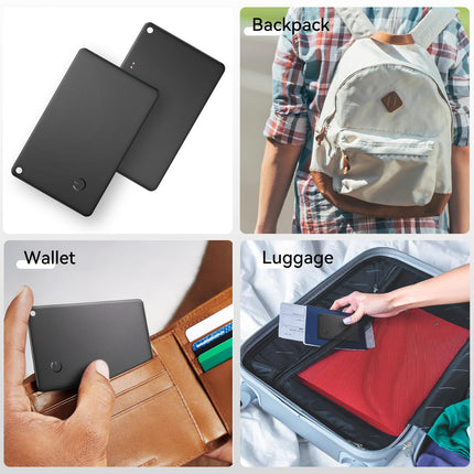 Qoosea Air Tag Card Slim, laetav rahakotiotsija (ainult iOS), ühildub Apple'iga võtmeotsija, rahakoti jälgija, reisikohvri ja passi jaoks (Androidi ei toetata)