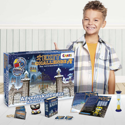 EXIT Challenge Advent Calendar for Children - Escape Game Toy Advent Calendar, Children's Board Game Calendar Board Games Early Learning Toys 24 Puzzles | German Language