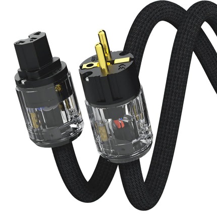 Monosaudio HiFi toitekaabel 1M vaskvarjestusega tippkvaliteediga IEC kaabel φ17mm 2-pin OFC AC audiofiilidele mõeldud toitekaabel EU Schuko+IEC C15 emaspistikuga DVD/võimendi/dekoodri/subwooferi/võimendi jaoks
