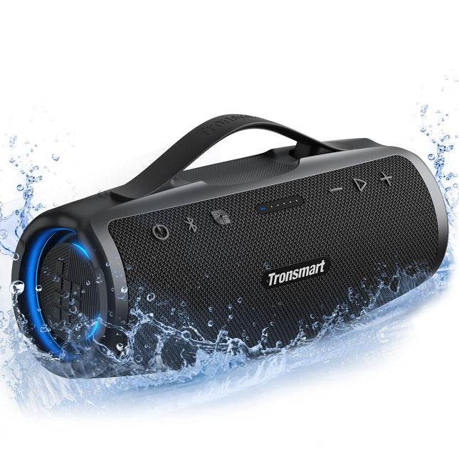 Tronsmart Mirtune S100 Bluetooth Speaker, IPX7 Waterproof, 5.3 Bluetooth, 20 Hours Long Battery Life Outdoor Party Speaker, Suitable for Beach, Outdoor, and Other Scenes (Black)