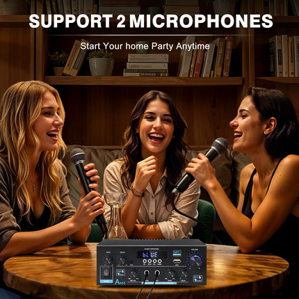 AK55 HiFi võimendi stereovõimendi Bluetooth 5.0 võimsusvõimendi 2 kanaliga võimendi 70W x 2 helivõimendi vastuvõtja digitaalne võimendi võimsusvõimendi USB, SD, RCA-ga koju või autosse