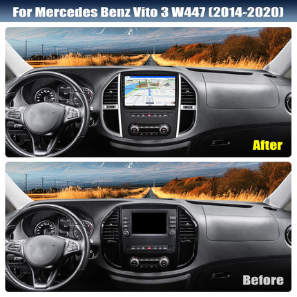 CAMECHO Android 13 autoraadio navigatsiooniga Mercedes Benz Vito 3 W447 (2014-2020), kahe DIN-iga autoraadio 10,1-tollise ekraani, Bluetooth RDS/FM MirrorLinki ja USB=P2-ga