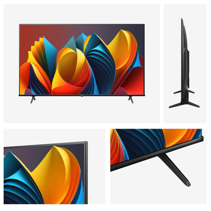 Hisense 65E7NQ 164 cm (65-tolline) televiisor, 4K UHD, QLED, HDR10, HDR10+ dekodeerimine, HLG, Dolby Vision Atmos, 60Hz paneel, sujuv liikumine, Bluetooth, sisseehitatud Alexa, VIDAA Voice, must [2024]
