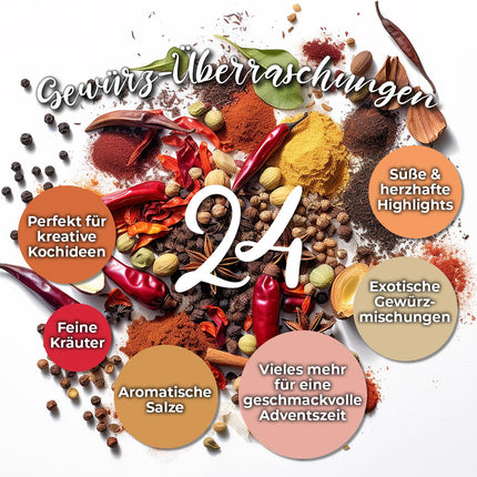 Spice Advent Calendar 2024 Edition: 24 high-quality spice surprises for gourmets and home cooks | Ideal for the Christmas season | GreatVita