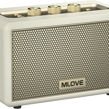 MLOVE A200 Portable Bluetooth Speaker with Aux Input, Micro SD Card Slot, USB Port, Powerful Bass Subwoofer, TWS Pairing, Long Battery Life, and 80W Peak Power (White)