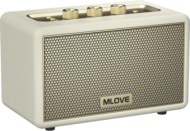 MLOVE A200 Portable Bluetooth Speaker with Aux Input, Micro SD Card Slot, USB Port, Powerful Bass Subwoofer, TWS Pairing, Long Battery Life, and 80W Peak Power (White)