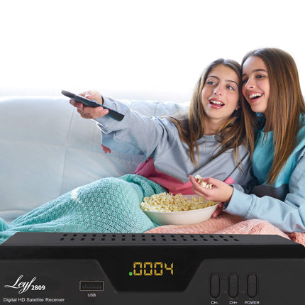 Leyf 2809 digitaalne satelliitvastuvõtja (HDTV, DVB-S/S2, HDMI, SCART, 2X USB 2.0, Full HD 1080p) [Astra Hotbird Türksati jaoks eelprogrammeeritud]