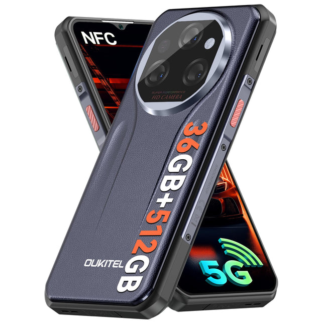 OUKITEL WP39 Pro 5G lepinguta õues kasutatav nutitelefon (2025), 36GB+512GB/TF 2TB 11000mAh veekindel õues kasutatav nutitelefon, 6,6” FHD+ Android 14 ehitusplatsi telefon, 64MP+32MP+8MP öönägemiskaamera, NFC/GPS/Face ID