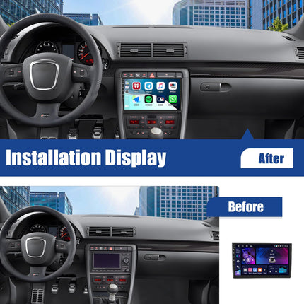 [4+64G] SIXWIN Android 13 autoraadio CarPlay/Android Auto/peegliühendusega Audi A4 S4 RS4 8E B6 B7 (2000-2009), 9-tolline HD puuteekraan, toetab WiFi, GPS, Bluetooth 5.0, FM/RDS 32EQ