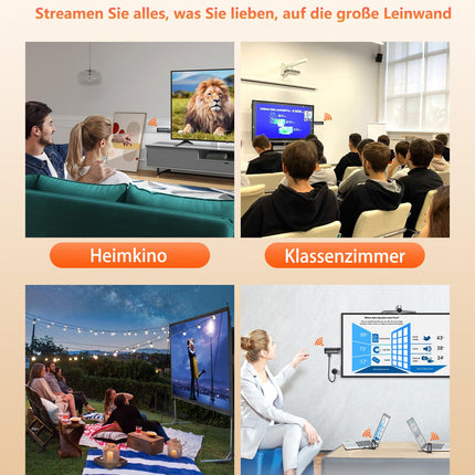 Wireless HDMI Transmitter and Receiver, AIMIBO HDMI Wireless 5G with Foldable Antenna, Up to 8TX 1080P@60HZ, Plug &amp; Play, 165FT/50M, Stream Video and Audio for Laptop, Camera, PC, Projector, TV