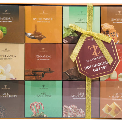 Hot Chocolate Gift Set Cocoa Gift Set Mini Hot Chocolate Various Flavors Including Roasted Marshmallow Hazelnuts Gingerbread (Pack of 12)