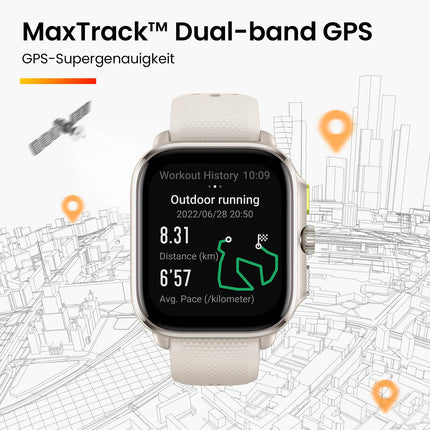 Amazfit Cheetah Square 44mm Lightweight Smartwatch for Running with Dual-Band GPS, Route Navigation and Offline Maps, Personalized Training Plans, Heart Rate and Blood Oxygen Monitor, Music, 5 ATM