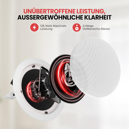 Pyle laekõlar, 200W laesisene kõlar, laekõlar Bluetoothiga, seinakõlar, laekõlar, 16,5 cm lame laesisene kõlar, kahesuunaline kõlar, kesksagedus-basskõlar