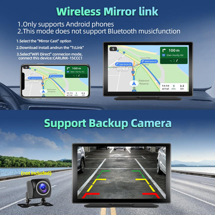 Podofo juhtmevaba CarPlay Android Auto kaasaskantav autostereo 9-tolline IPS puutetundliku ekraaniga autoraadio juhtmevaba automäng, Airplay peegli link/Bluetooth/navigatsioon/hääljuhtimine