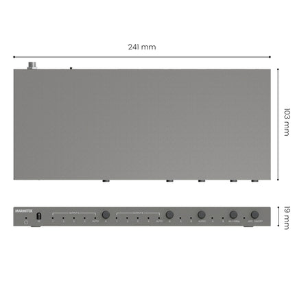 HDMI Matrix 4x2 lüliti – Marmitek MS420 – 4K 60Hz – 4 sisendit 2 väljundit – ARC – Optiline väljund – Integreeritud heliekstraktor – Allaskaleerija – HDR – 4:4:4 – Dolby Audio ja DTS:X – EDID