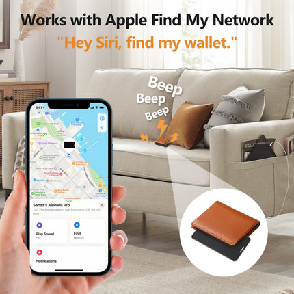 LOSHALLi rahakotiotsingu kaart, Bluetooth-jälgija, rahakoti ja pagasi esemete leidja, ühildub Apple'i rakendusega Find My