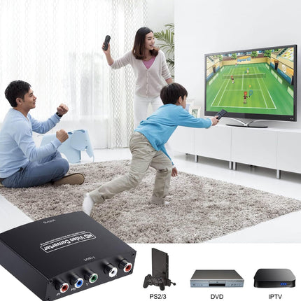 Nicoone YPbPr-HDMI-ühilduv komponendi-HDMI-ühilduv video-audio adapter DVD-mängukonsooli ja HDTV-monitori vahel