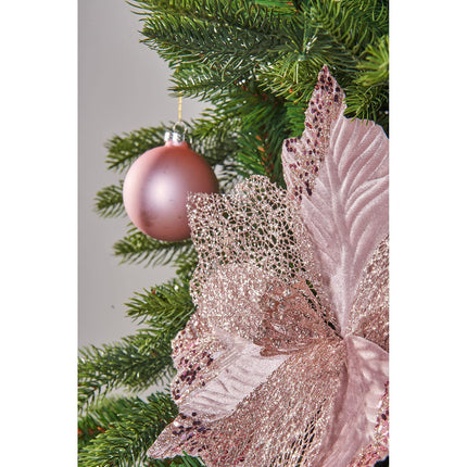 WeRChristmas Artificial Poinsettia Christmas Tree Flower Decoration Pink 30 cm