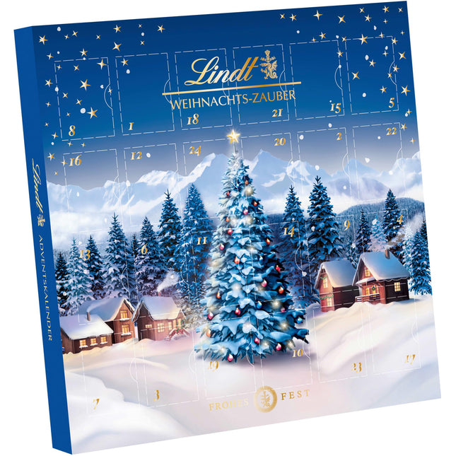 2x Lindti šokolaadist lauaadvendikalender "Jõulumaagia 2022" (topeltpakk) | 2 x 115 g minišokolaadipalli | Jõuluhooajaks | Kingitus